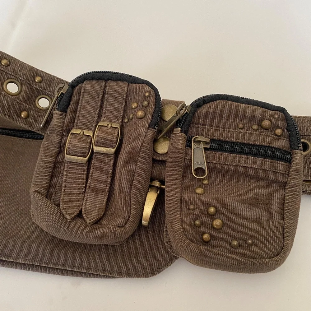 Wild card belt bag distressed utility leather stud belt bag‎ fanny